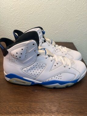 Nike Air Jordan Retro 6 White and Blue Shoes